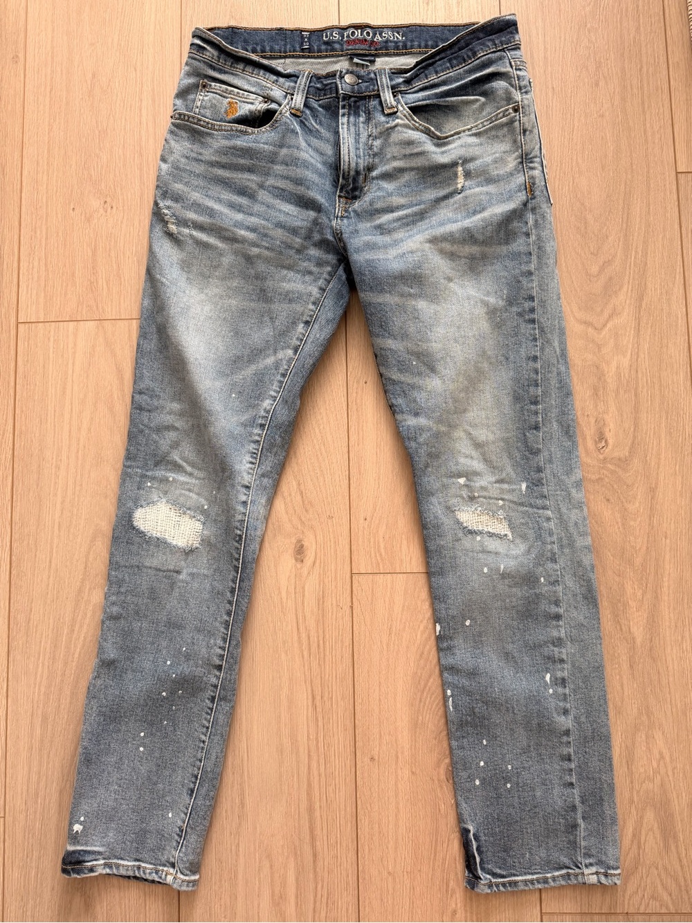 U.S. Polo Assn. Slim Distressed Light Blue Jeans